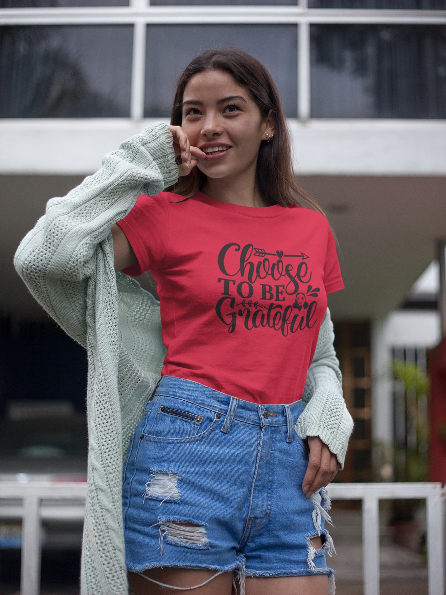 WOMENS RED ROUNDNECK T-SHIRT