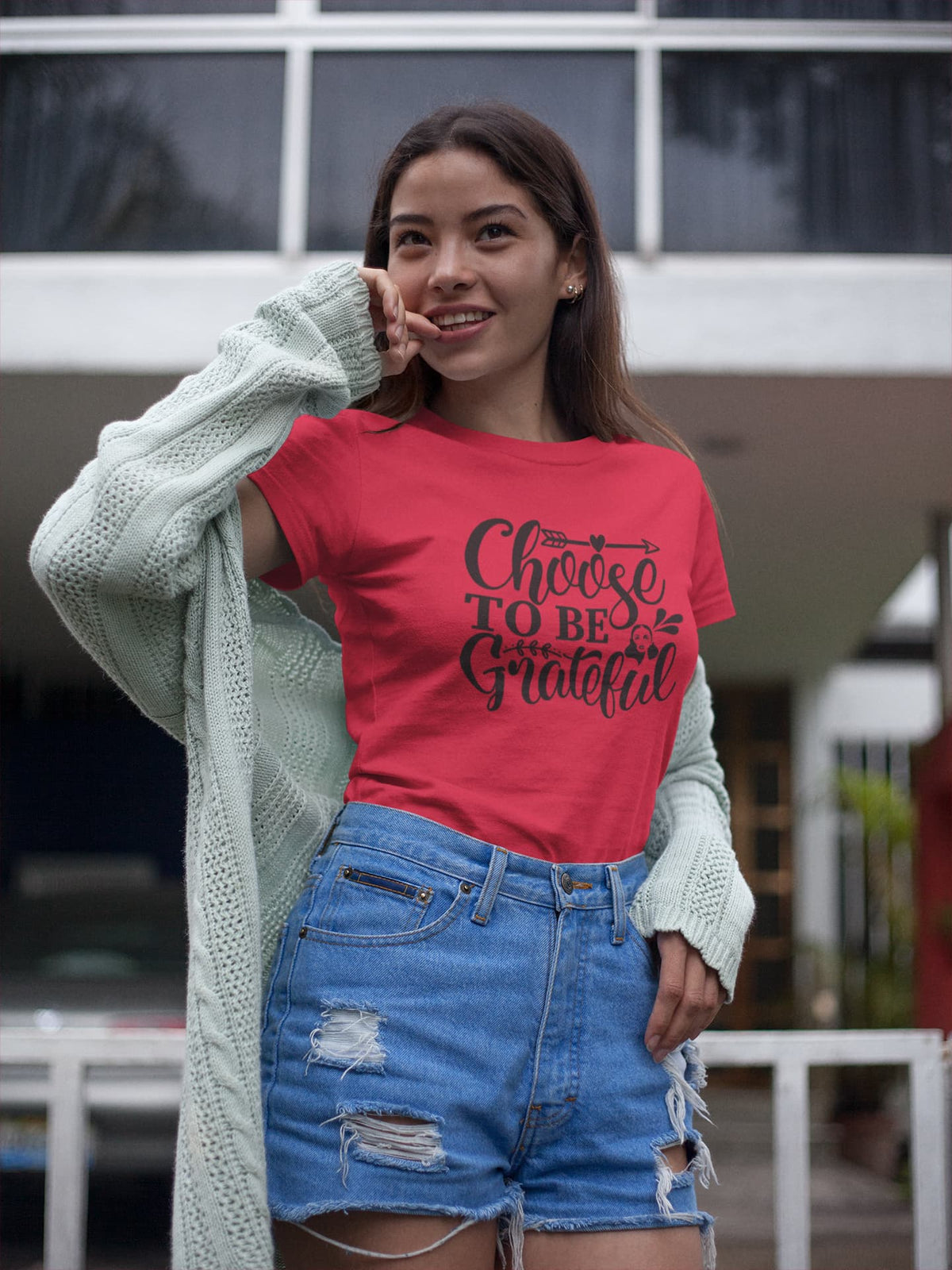 WOMENS RED ROUNDNECK T-SHIRT