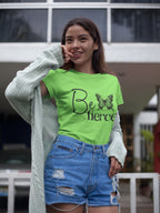 Women's Liril Green Round Neck T-shirt