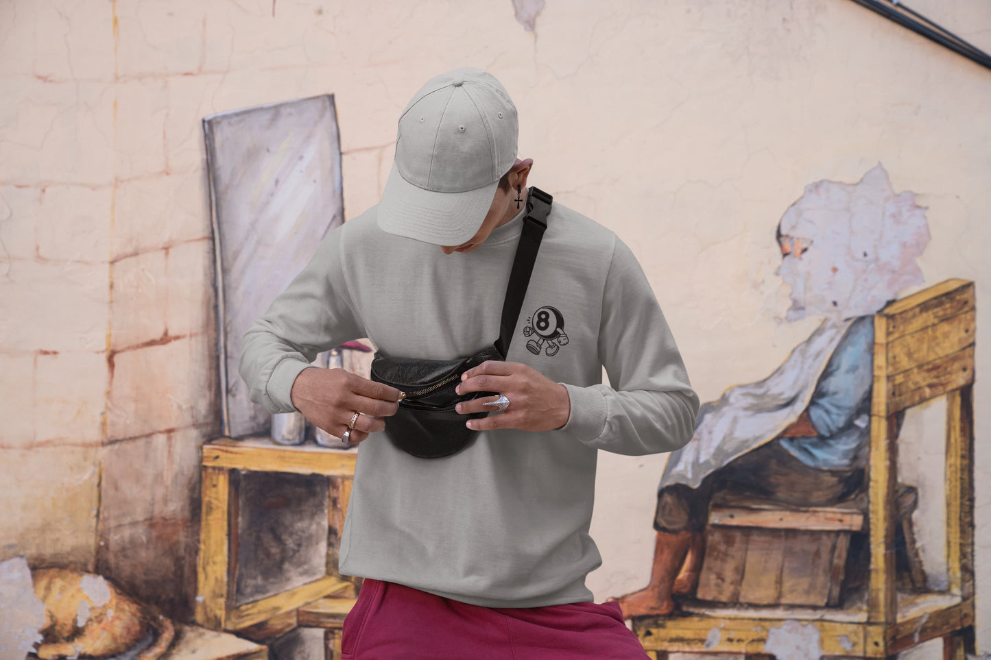 Men's Melange Grey Sweatshirts