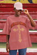 Women's Dusty Rose Oversized Round Neck T-shirts