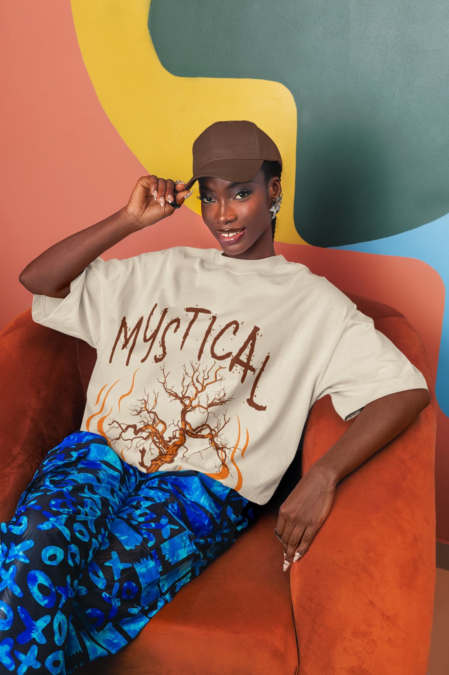 Men's Off White Oversized Round Neck T-shirts