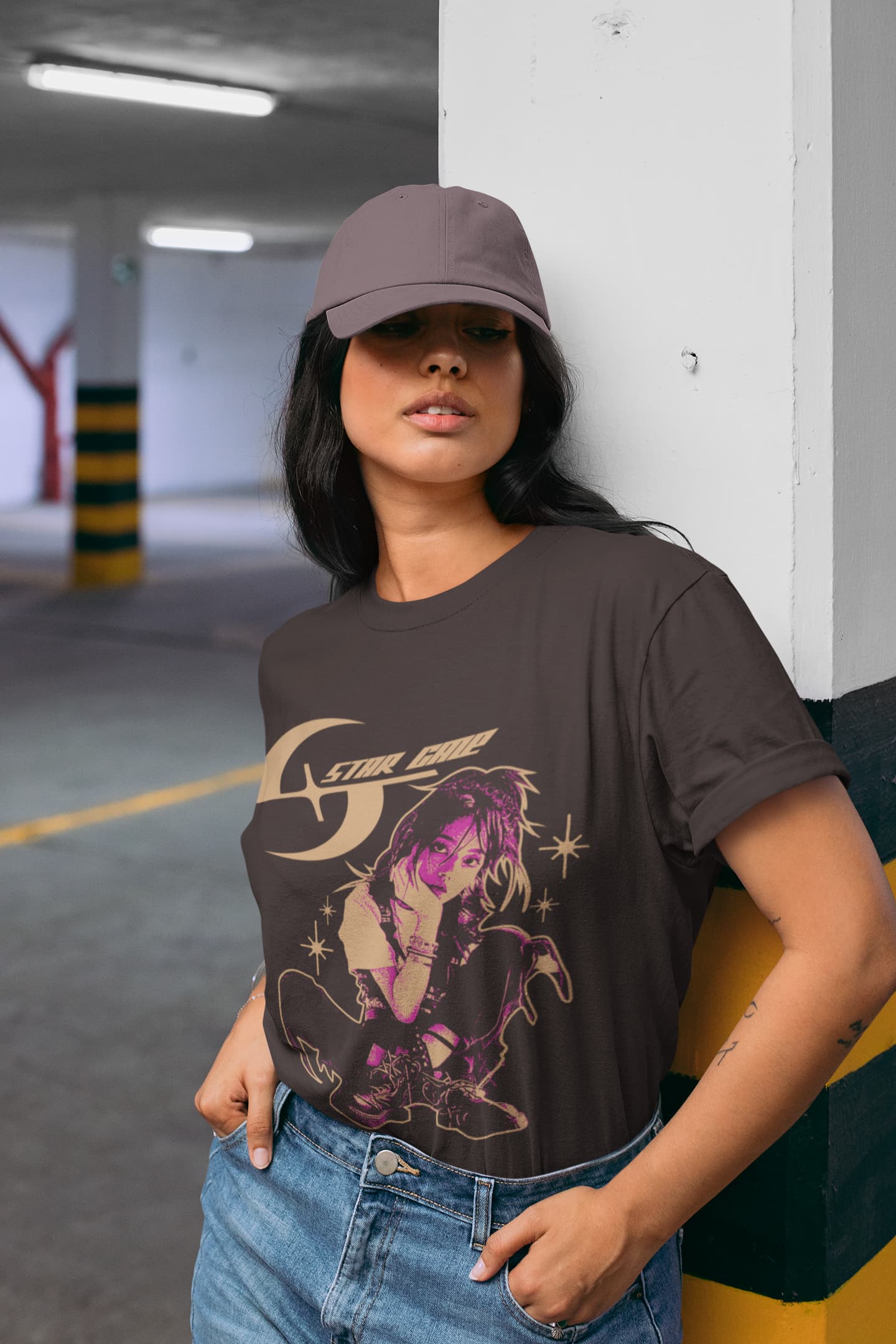 Women's Charcoal Grey Round Neck T-shirts