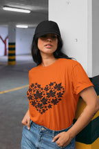 Women's Orange Round Neck T-shirts