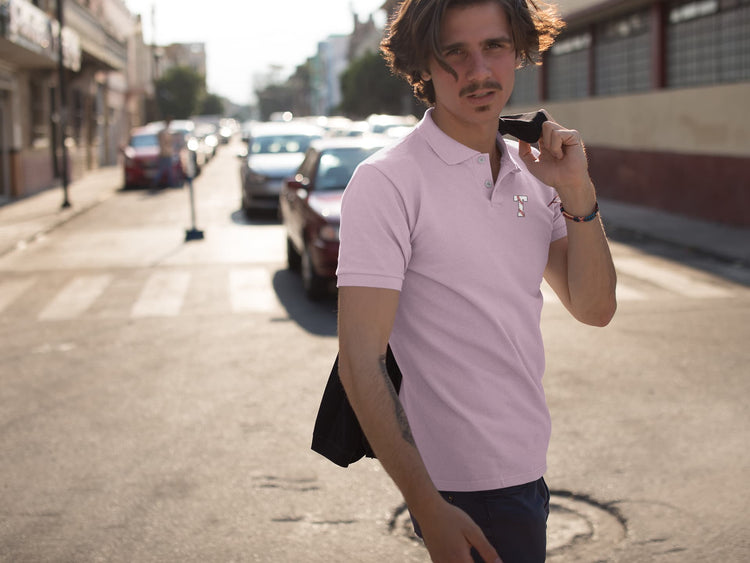 MENS LIGHT PINK POLO T-SHIRT