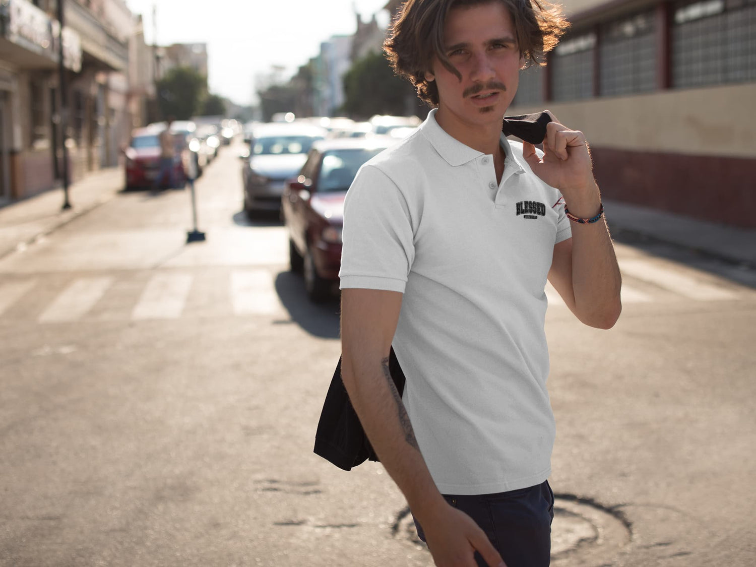 MENS WHITE POLO T-SHIRT