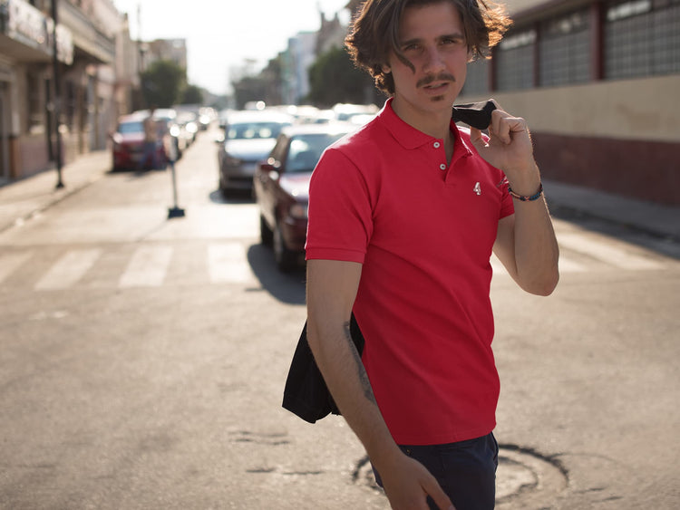 MENS RED POLO T-SHIRT