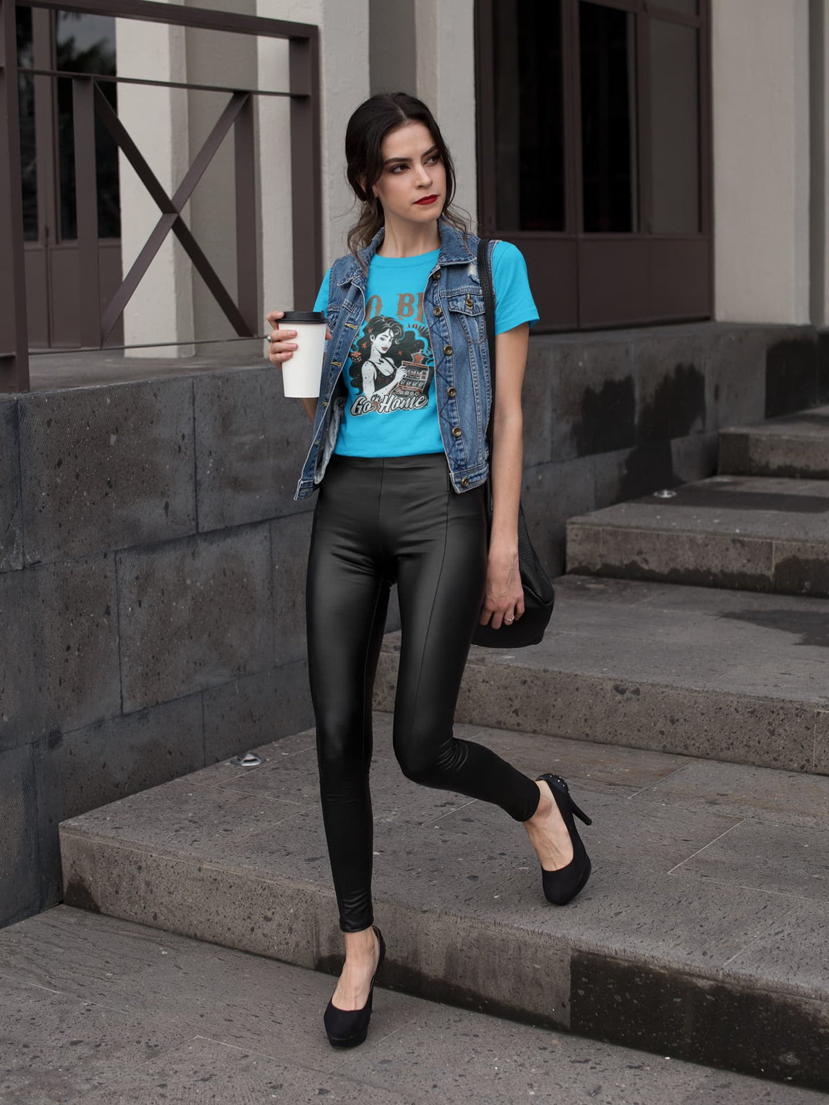 Karavirs® Mover Sky Blue graphic tee for women India
