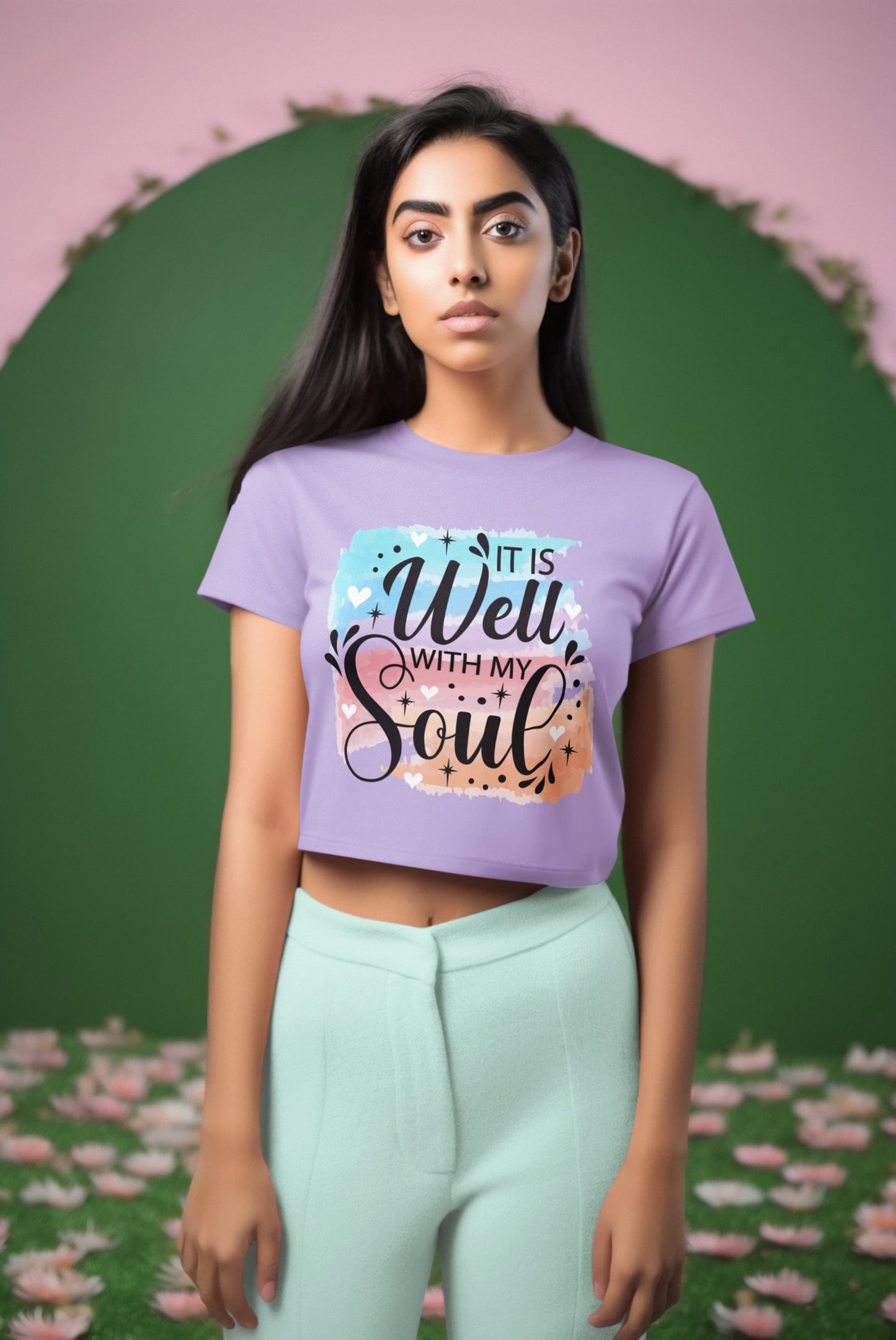 Women's Iris Lavender Crop Tops