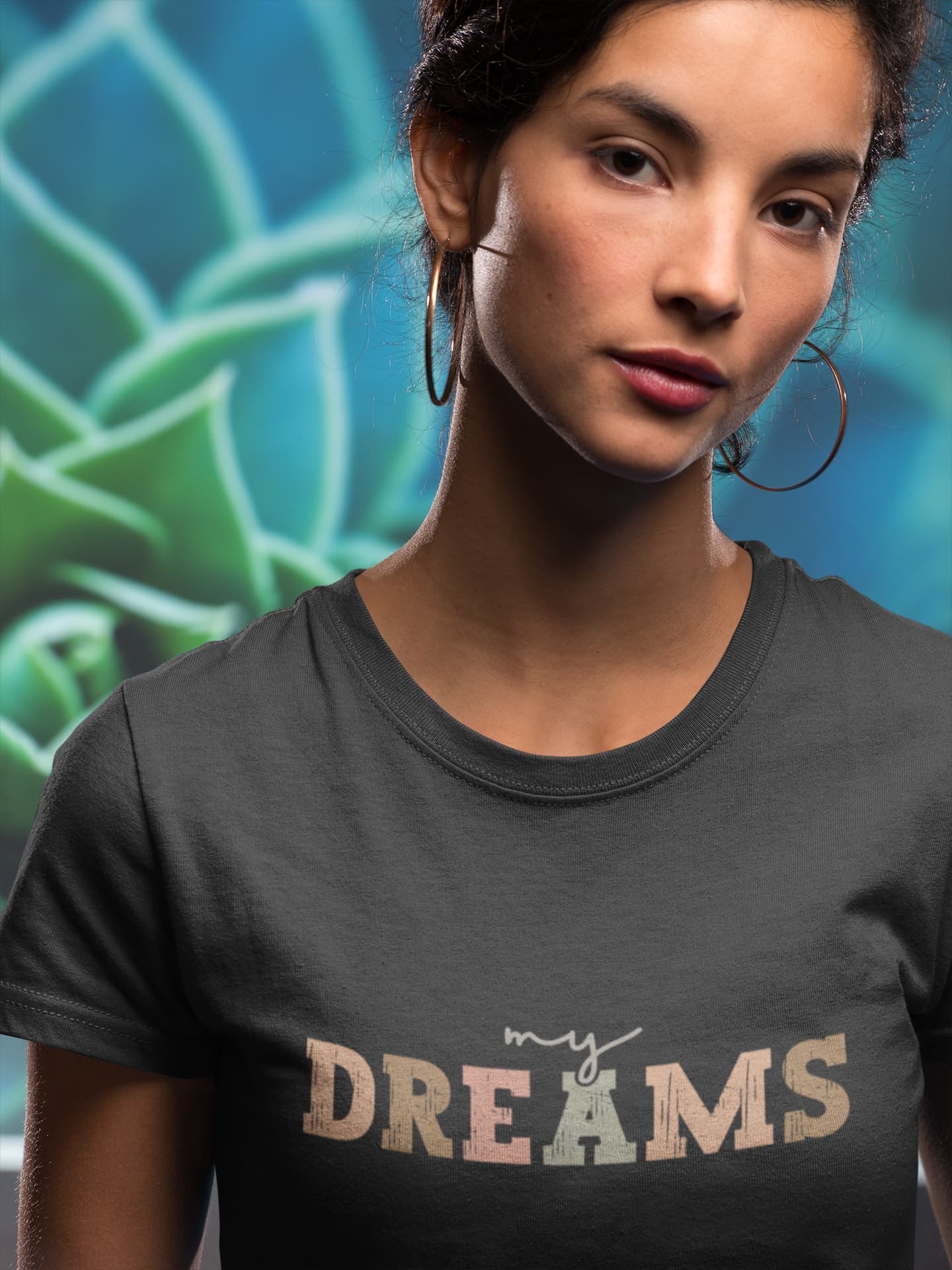 Women's Black Round Neck T-shirts
