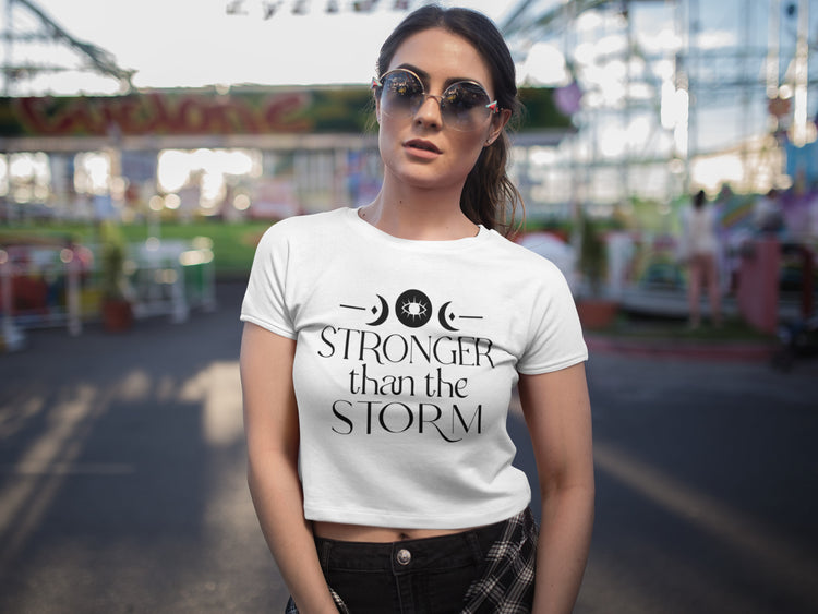 Woman wearing a white t-shirt with &