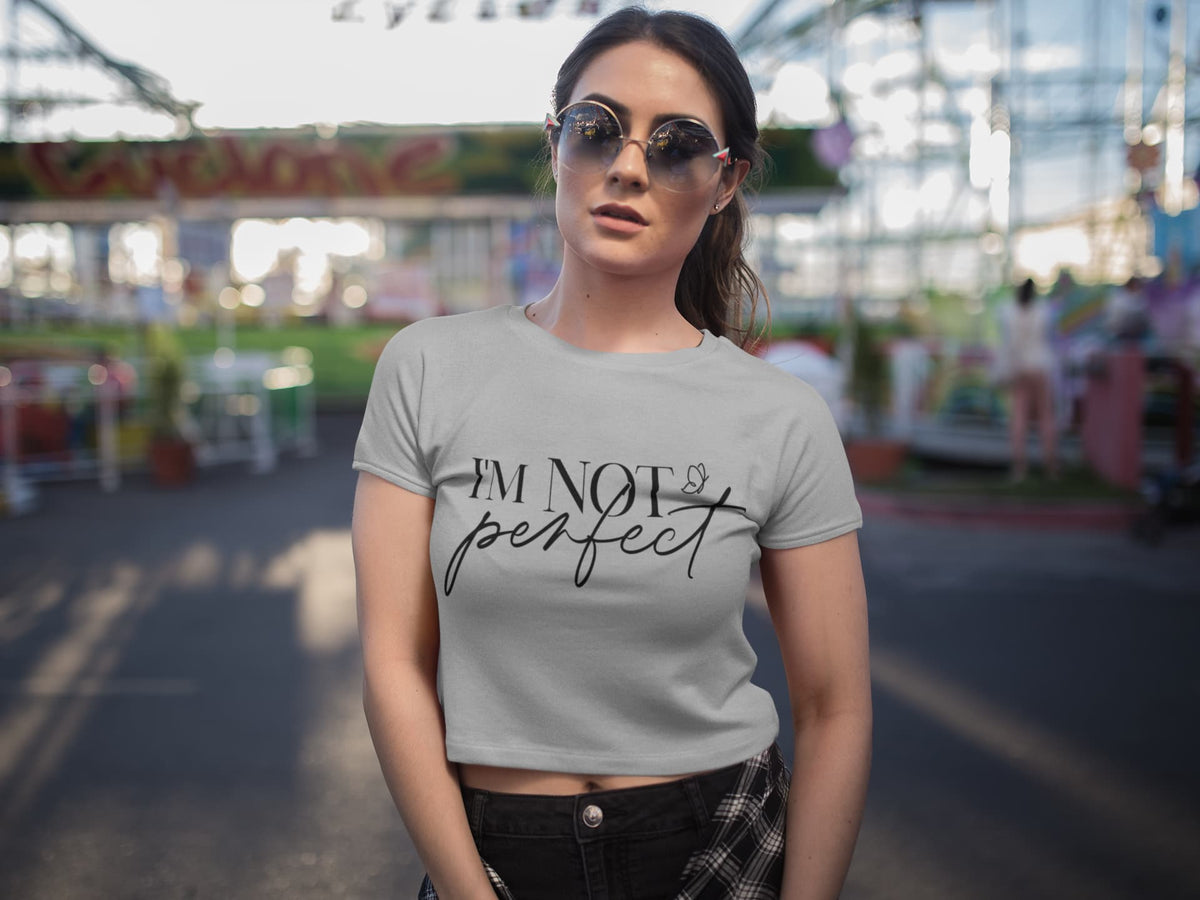 Women's Melange Grey Crop Tops