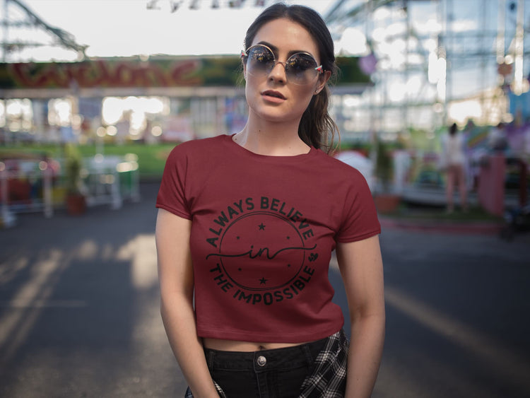 WOMENS MAROON CROP TOP