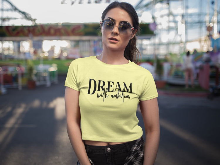 WOMENS BUTTER YELLOW CROP TOP