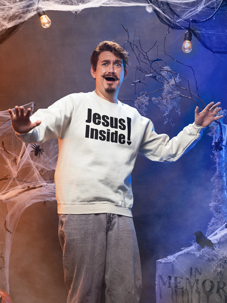 Person wearing a sweatshirt with &
