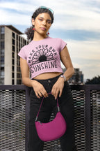 Women's Light Pink Crop Top