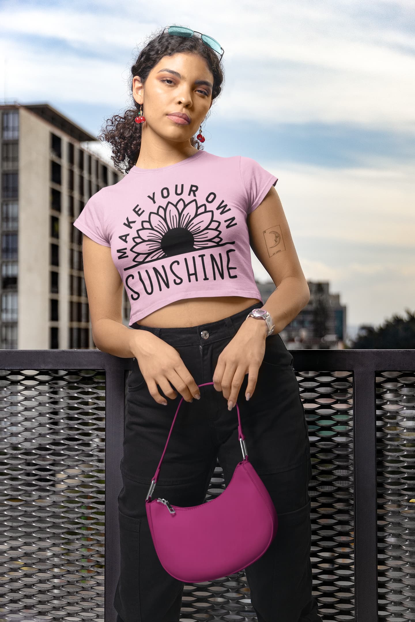 Women's Light Pink Crop Top