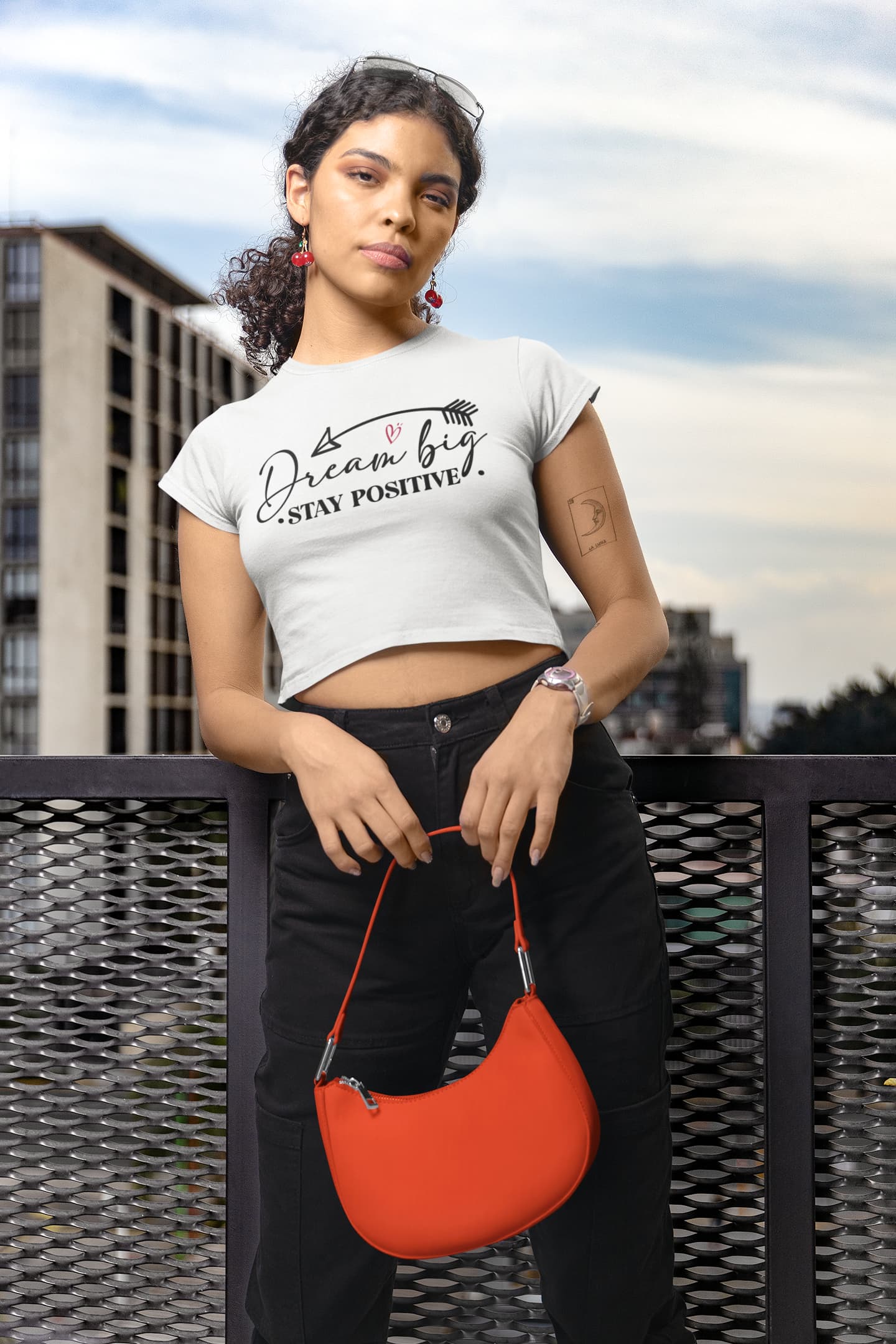 WOMENS WHITE GREEN CROP TOP