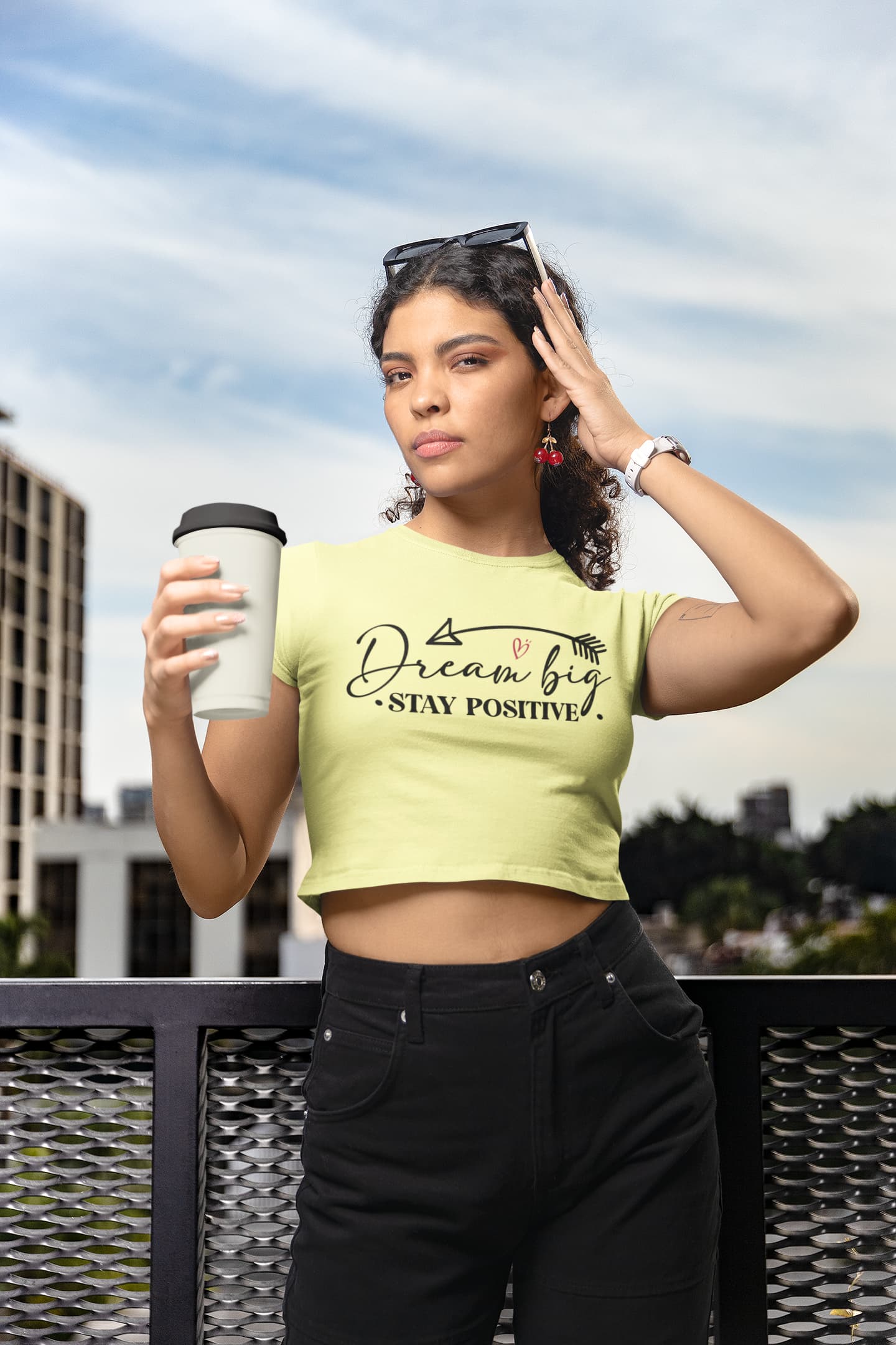 WOMENS BUTTER YELLOW CROP TOP