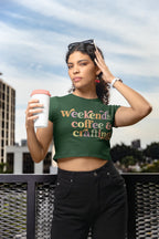 Women's Olive Green Crop Tops