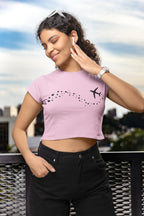 Women's Light Pink Crop Tops