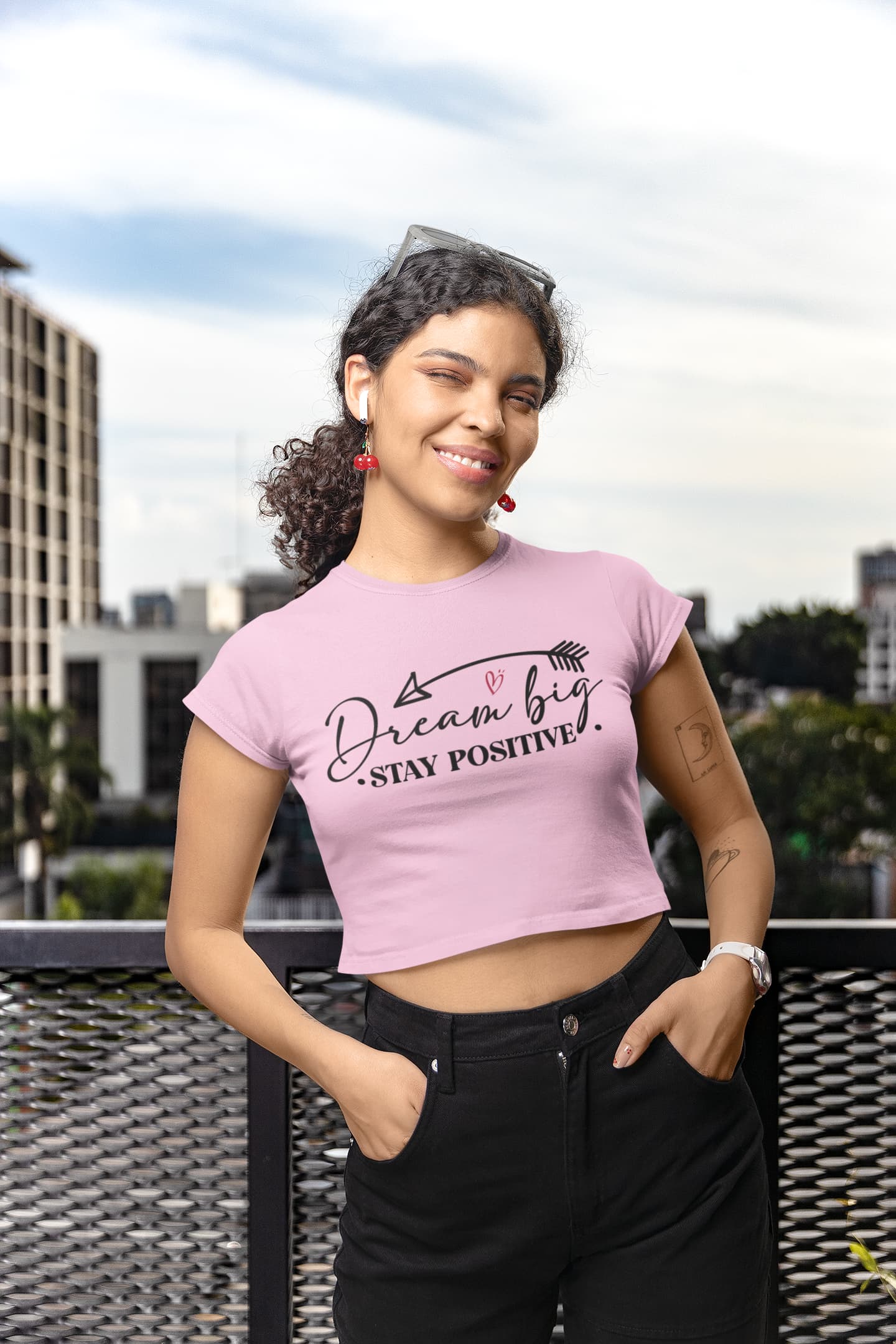 WOMENS LIGHT PINK CROP TOP