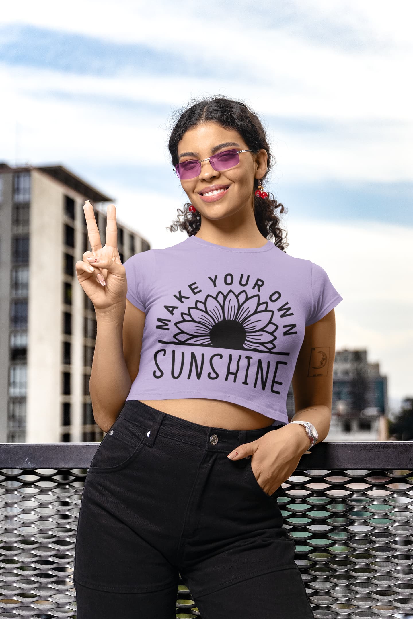 Women's Iris Lavender Crop Top