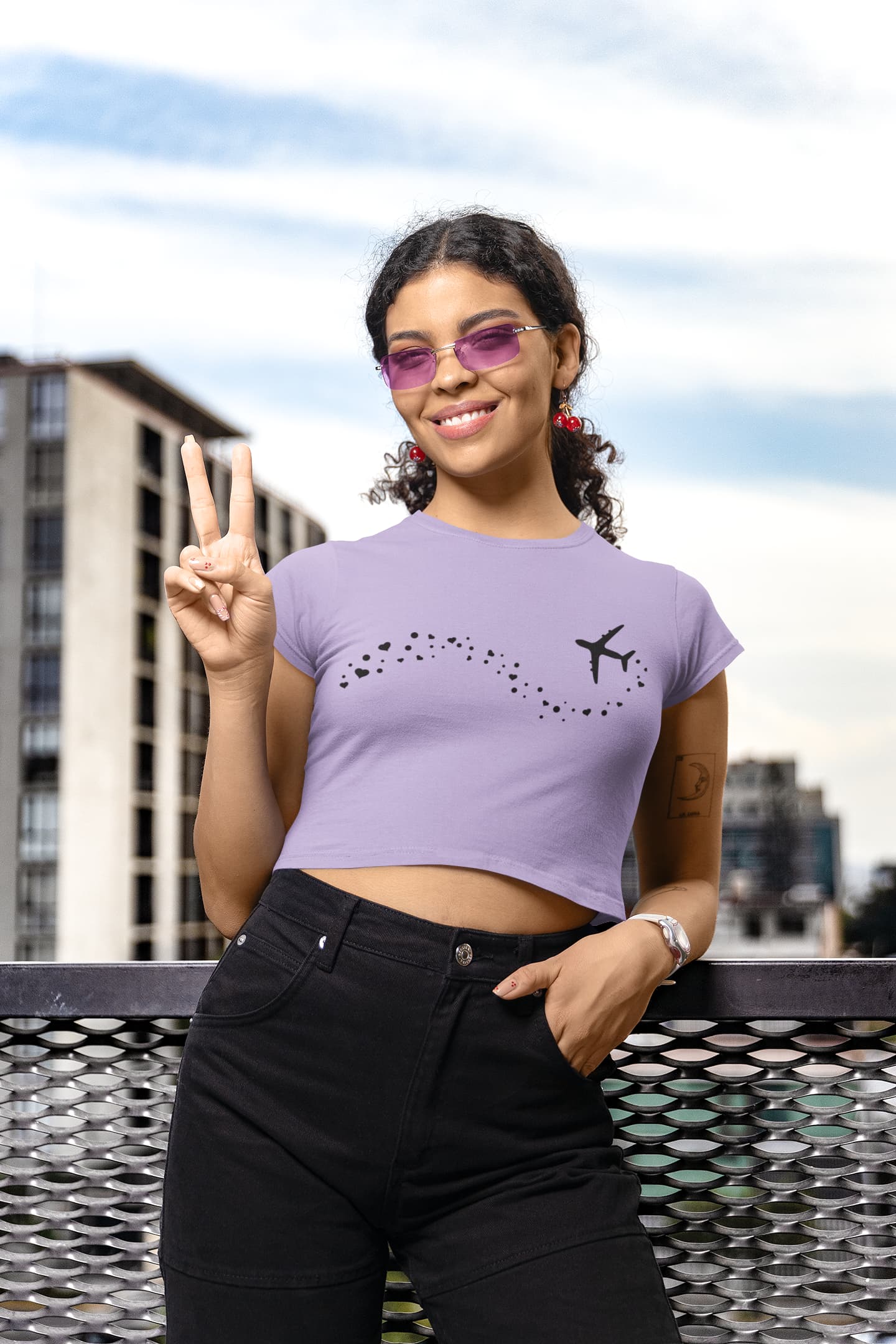 Women's Iris Lavender Crop Tops