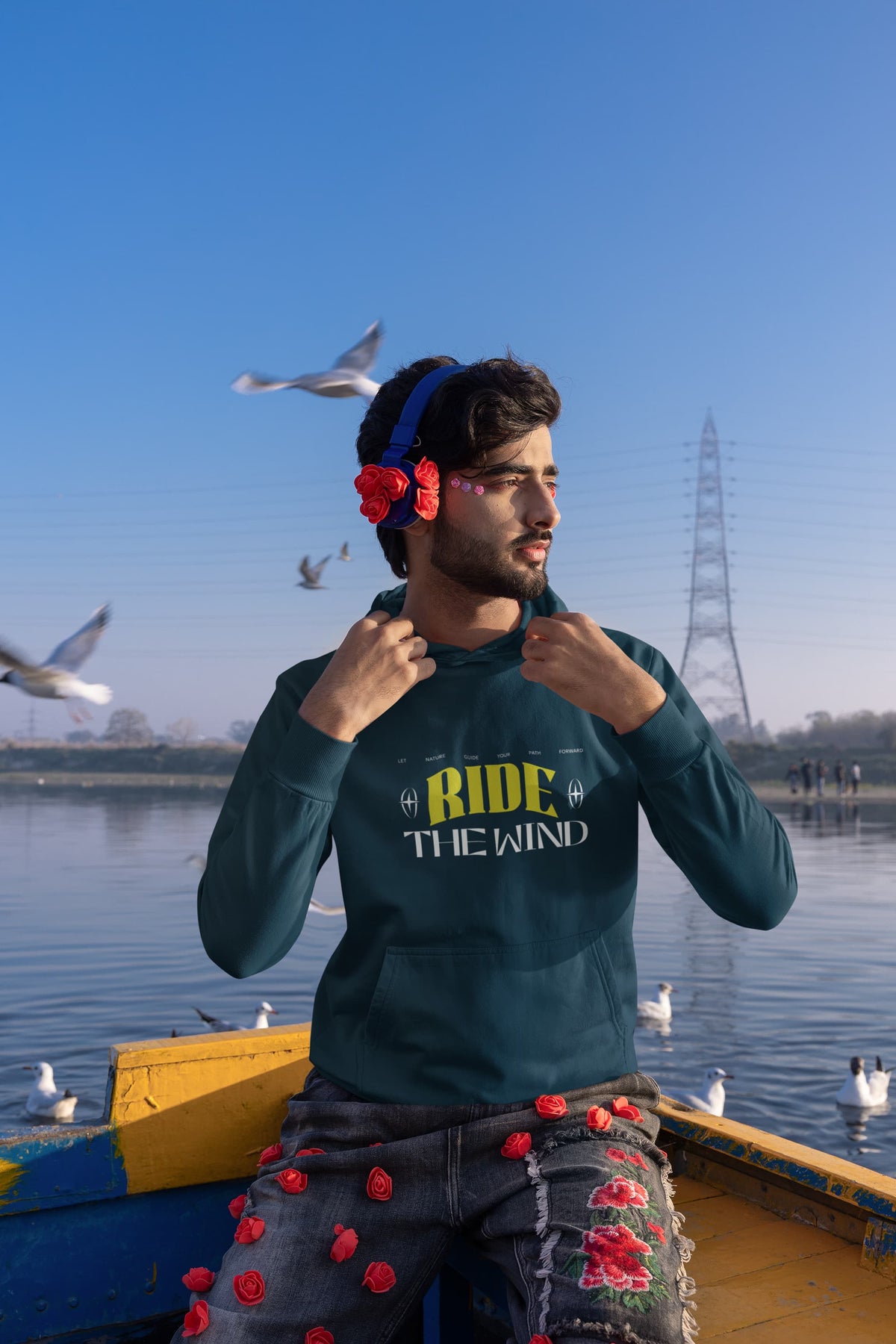 Karavirs® Floret oversized hoodie for men India
