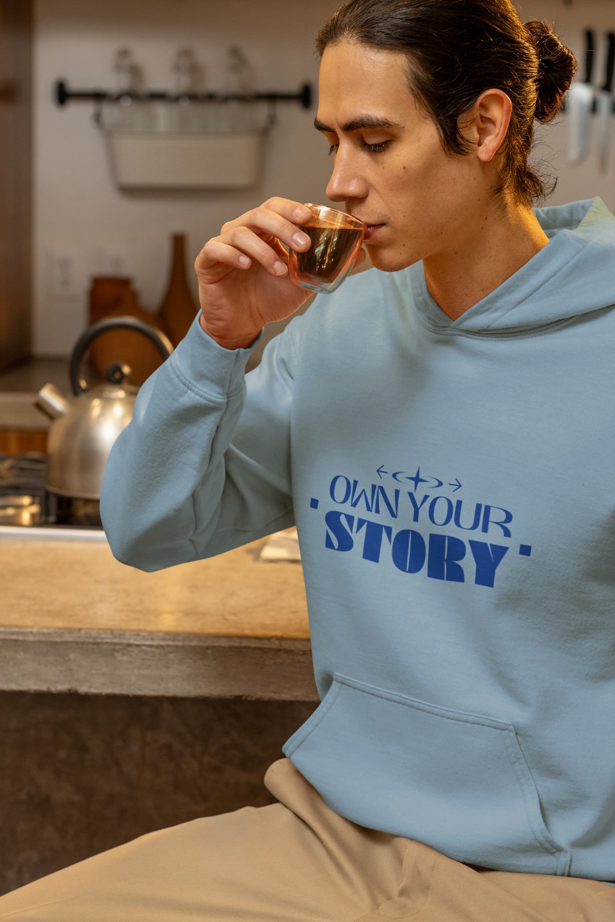 Karavirs® Authority Baby Blue oversized hoodie for men India