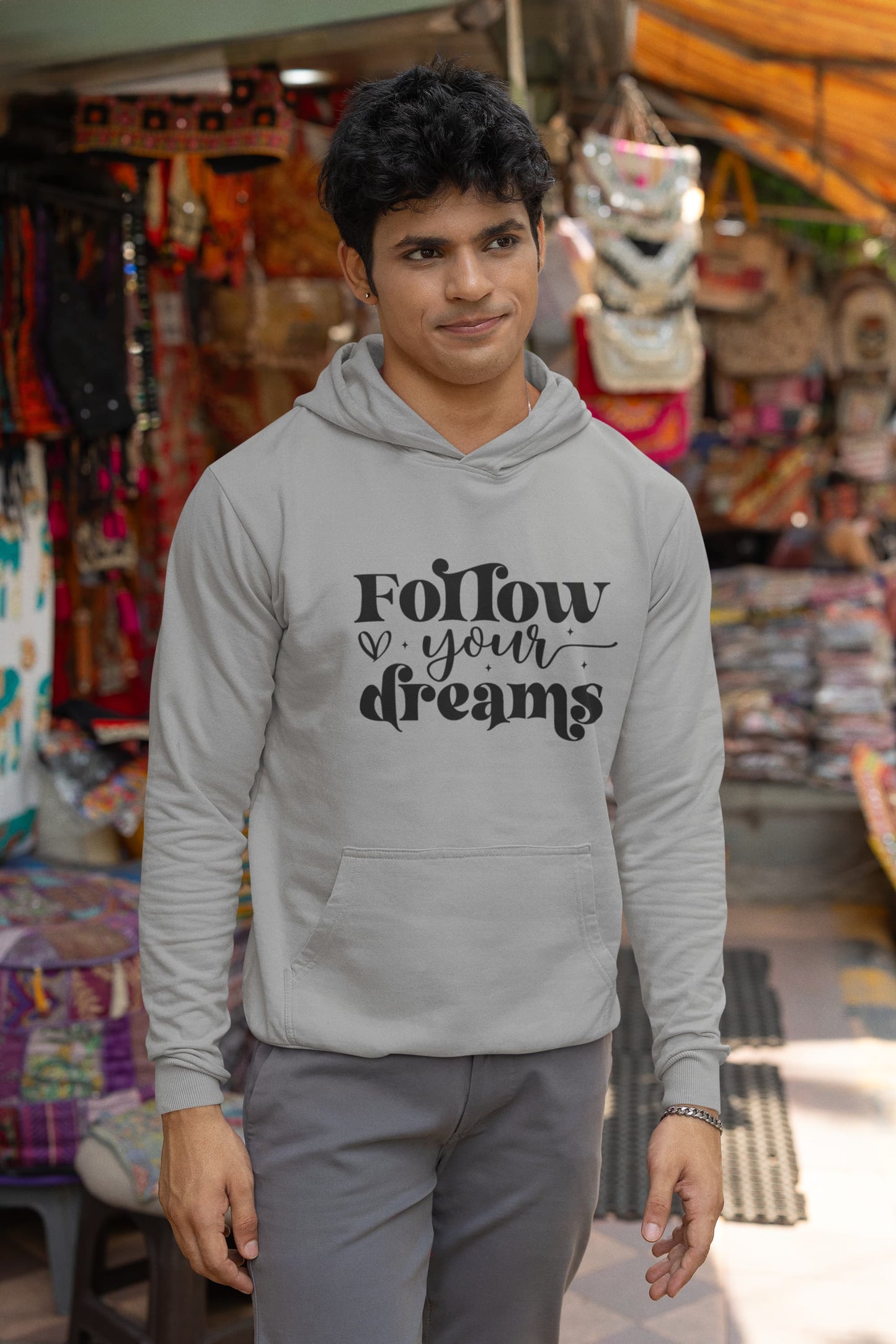 MENS MELANGE GREY HOODIES 