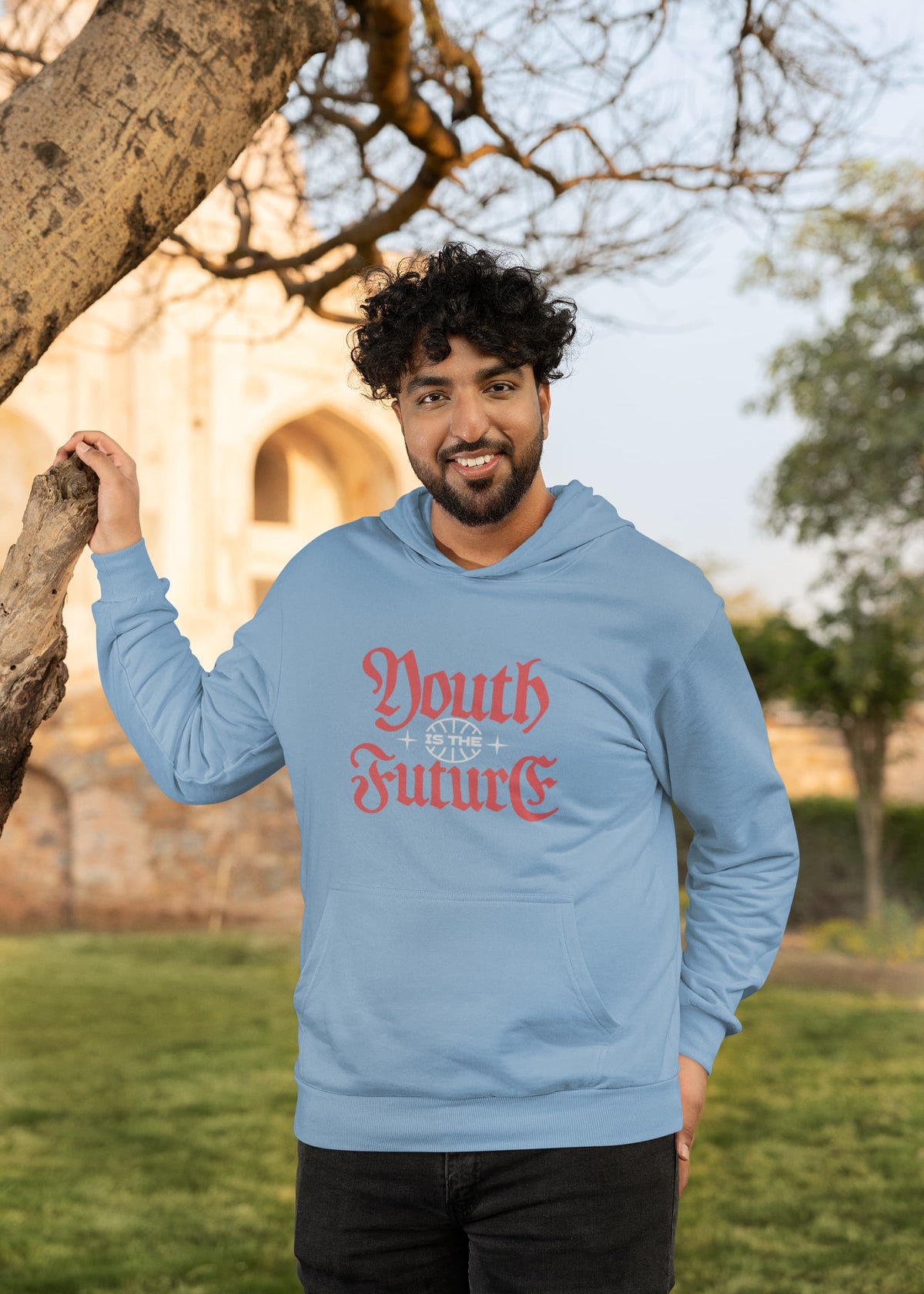 MENS BABY BLUE HOODIES
