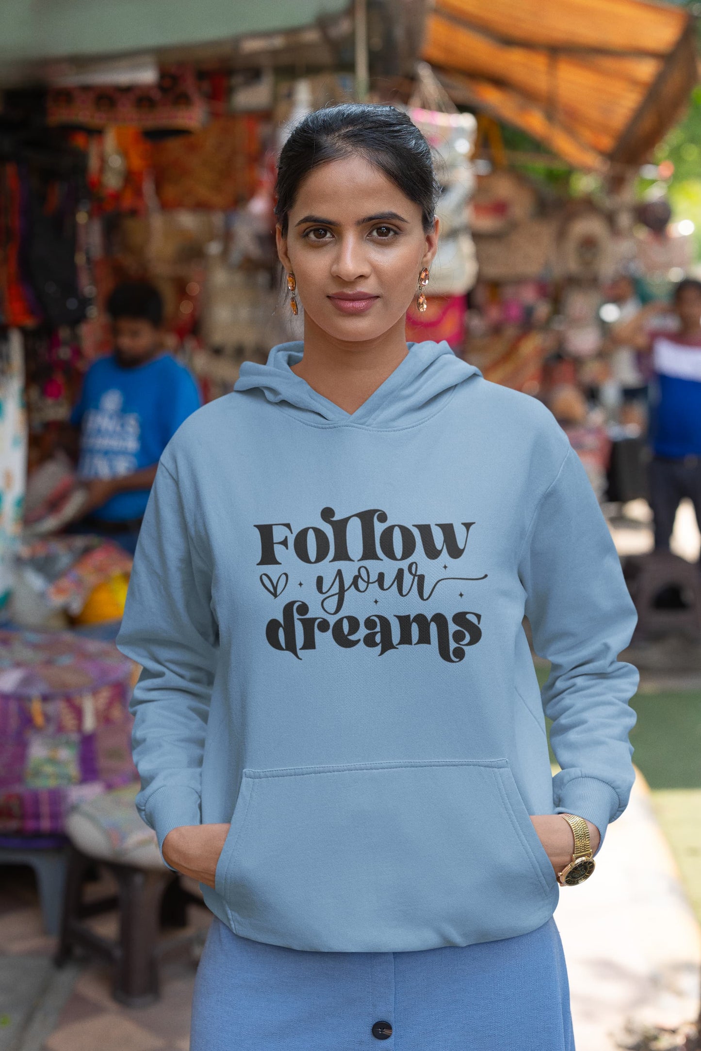 WOMENS BABY BLUE HOODIES 