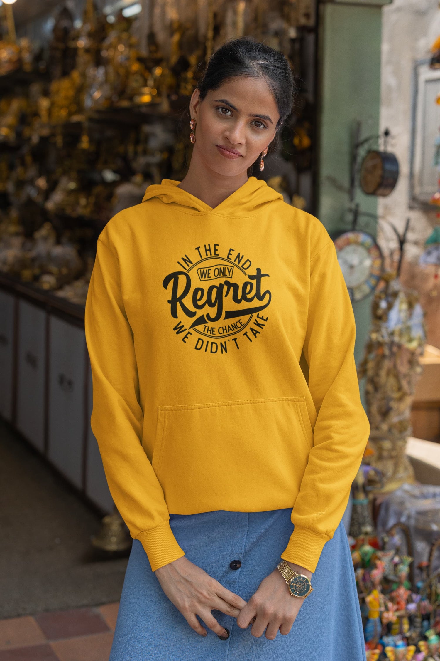 WOMENS GOLDEN YELLOW HOODIES 