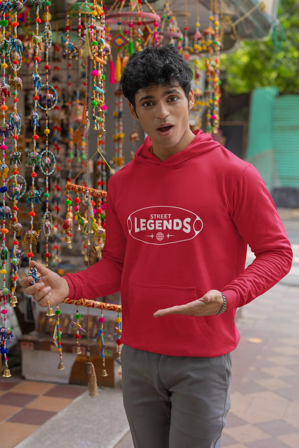 Karavirs® Tide Red oversized hoodie for men India