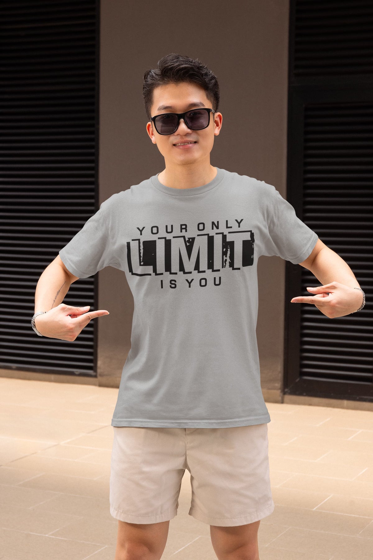 Men's Melange Grey Round Neck T-shirts