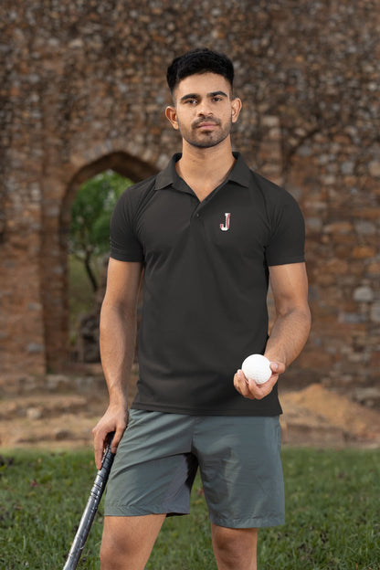 MENS BLACK POLO T-SHIRT