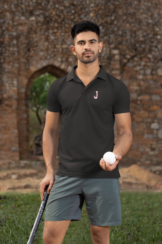 MENS BLACK POLO T-SHIRT