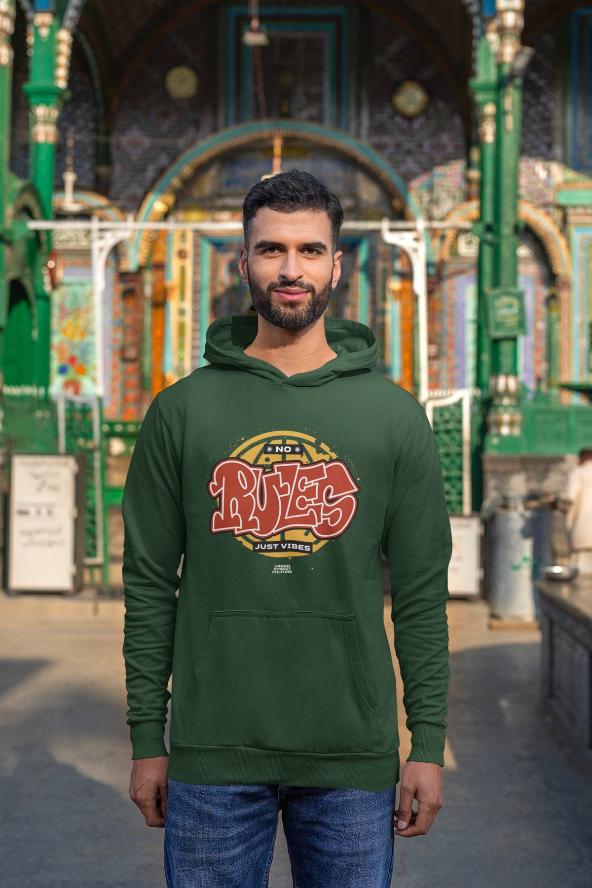 Karavirs® Resolve Olive Green oversized hoodie for men India