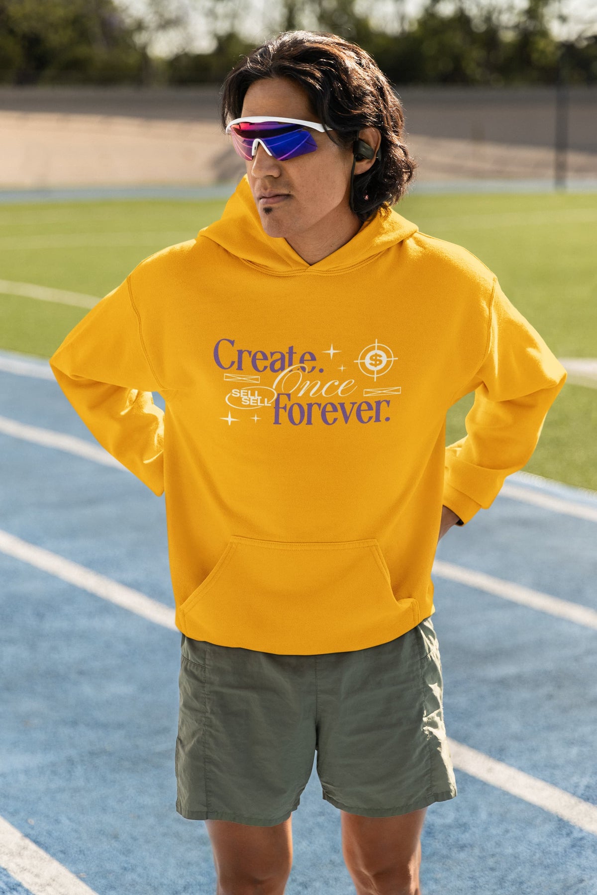 Karavirs® Void Golden Yellow oversized hoodie for men India