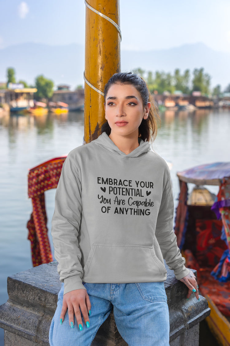 WOMENS MELANGE GREY HOODIES 