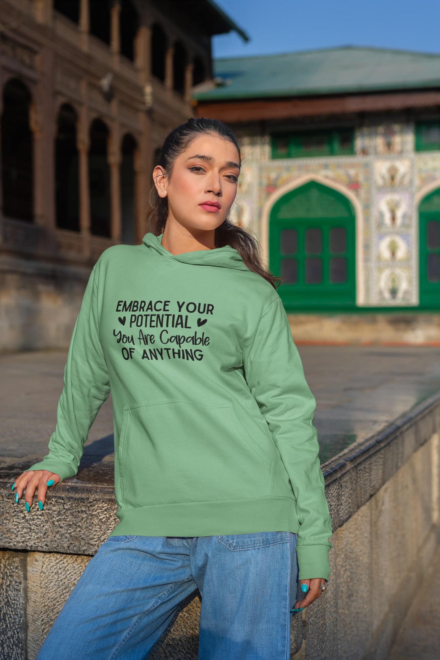 WOMENS MINT GREEN HOODIES 