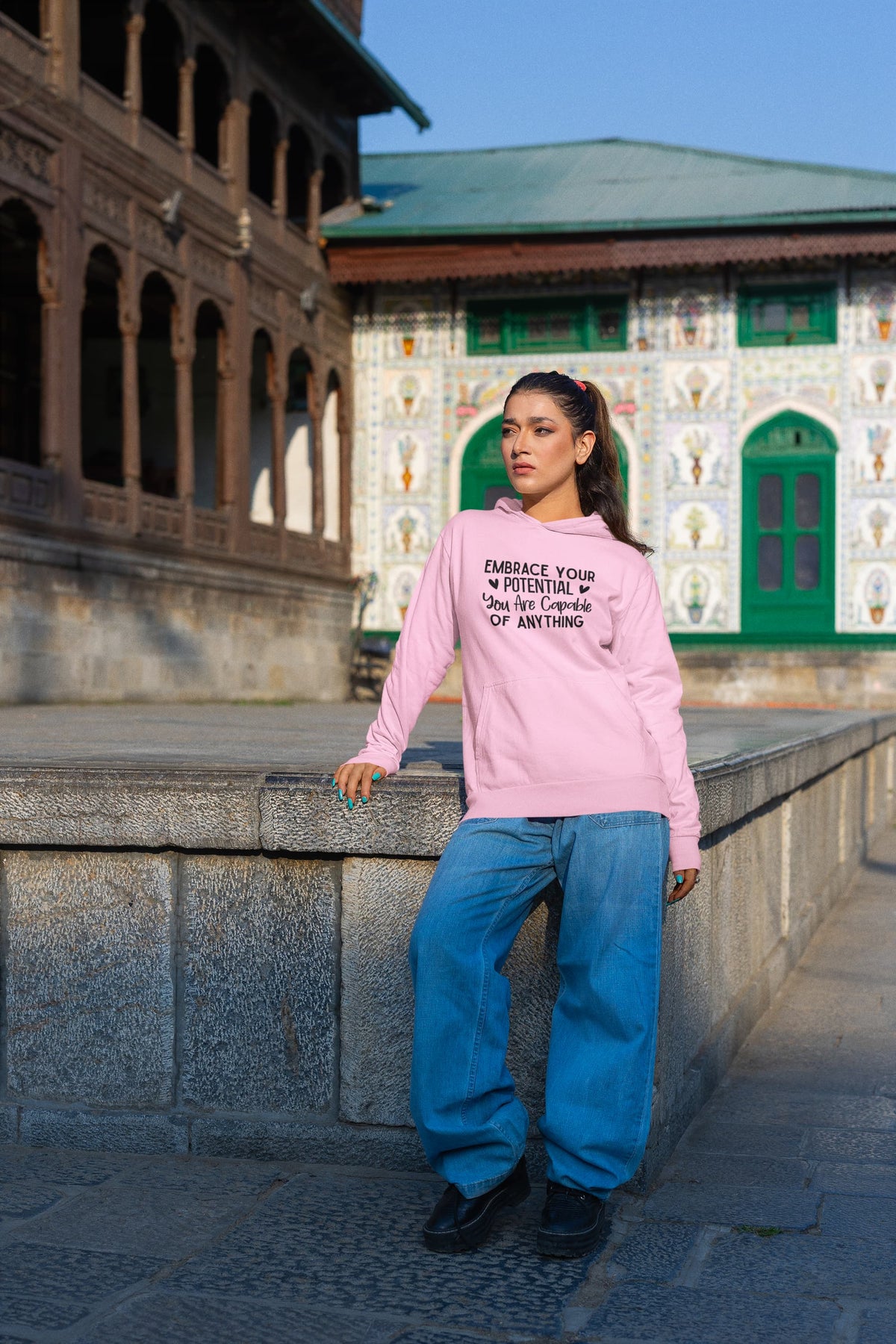 WOMENS LIGHT PINK HOODIES 