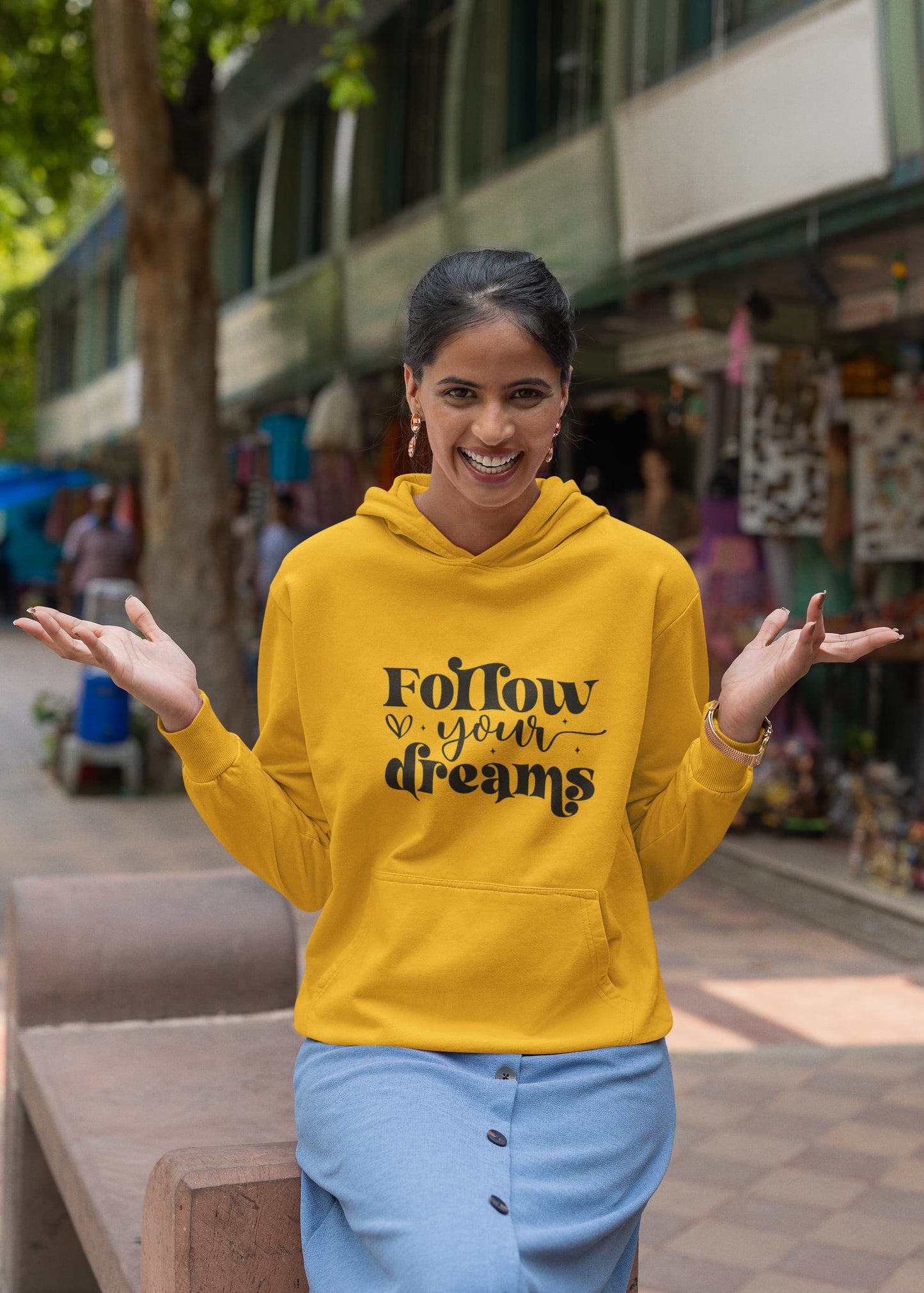 WOMENS GOLDEN YELLOW HOODIES 