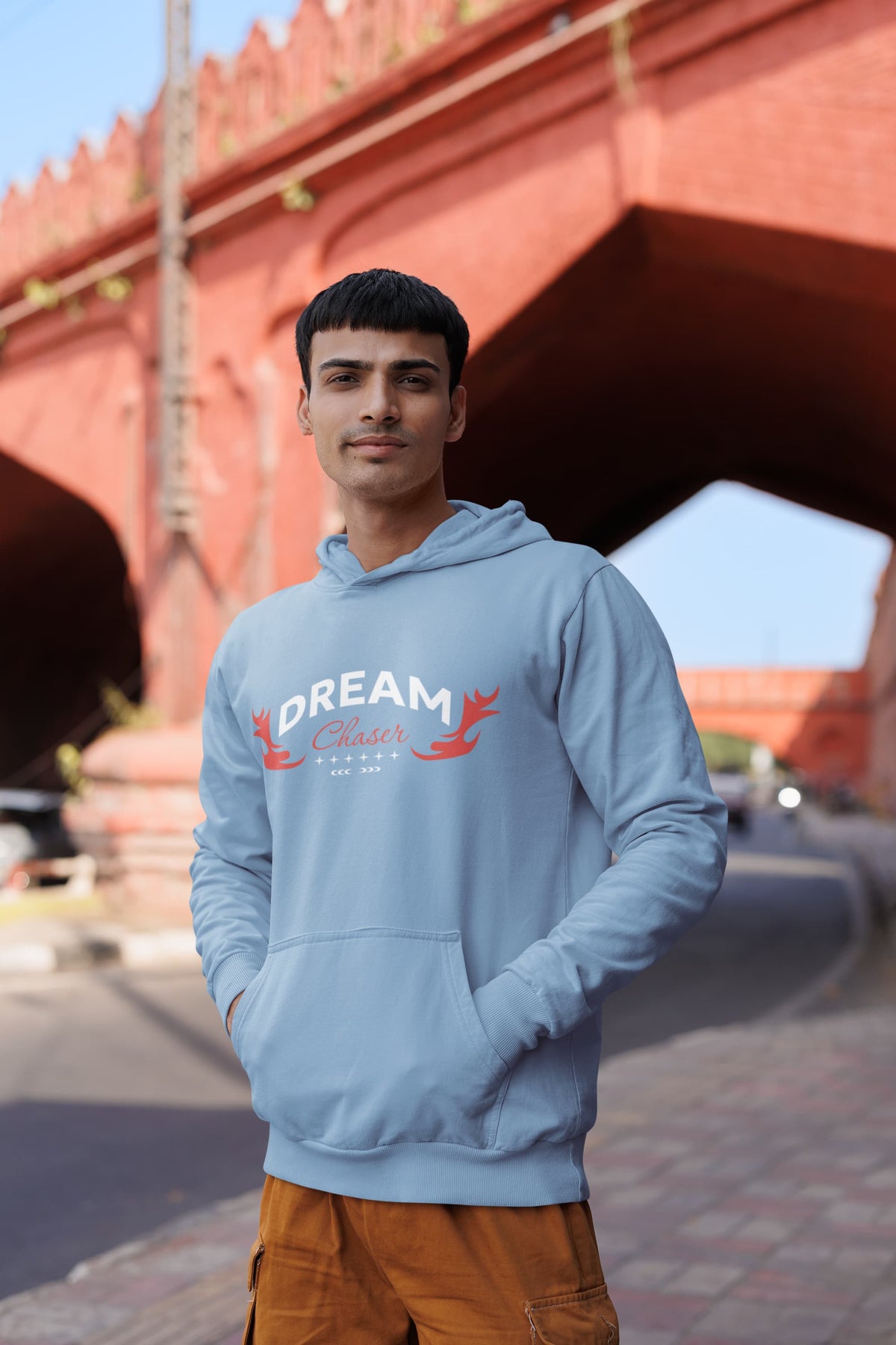 Karavirs® Notice Baby Blue oversized hoodie for men India