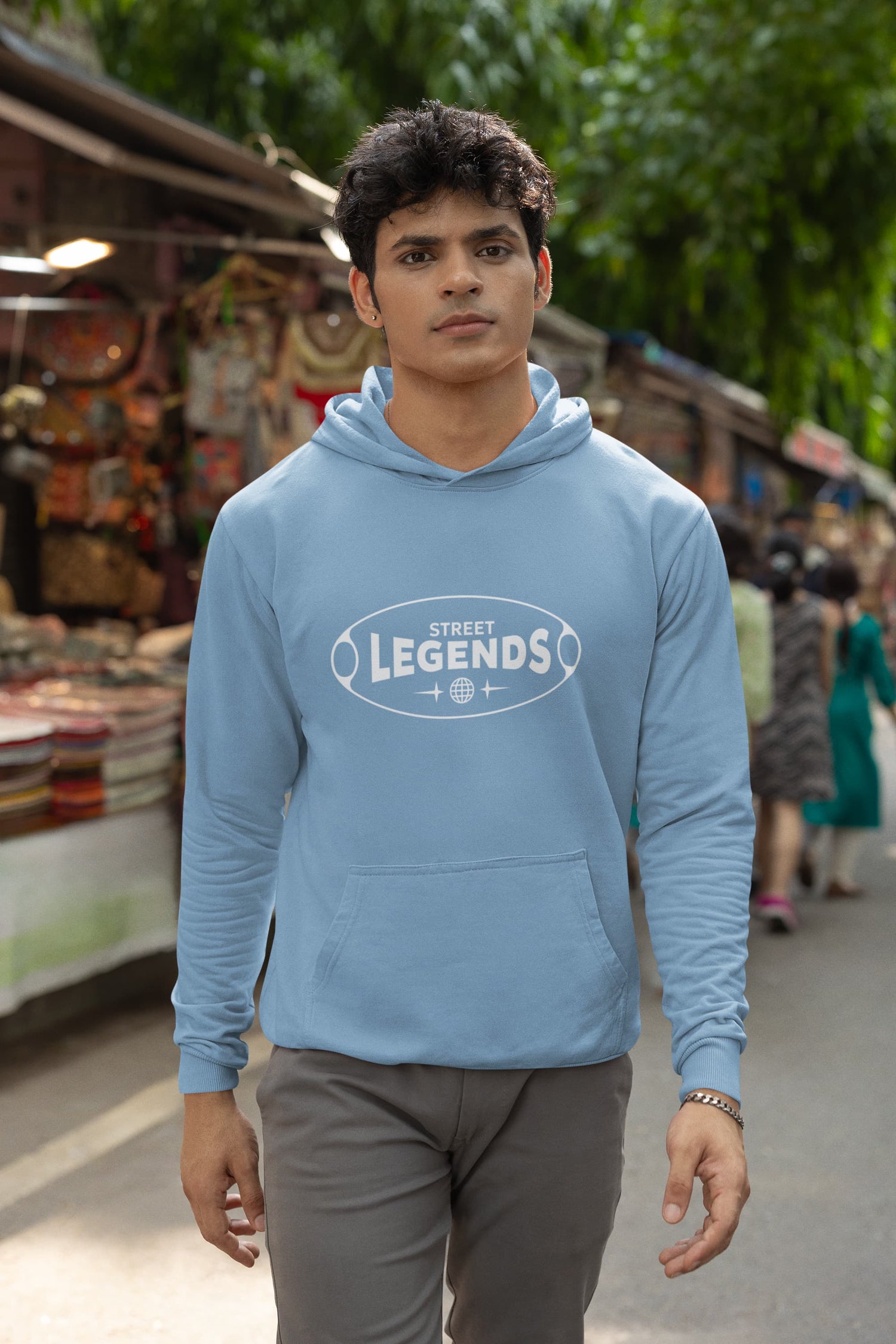 MENS BABY BLUE HOODIES