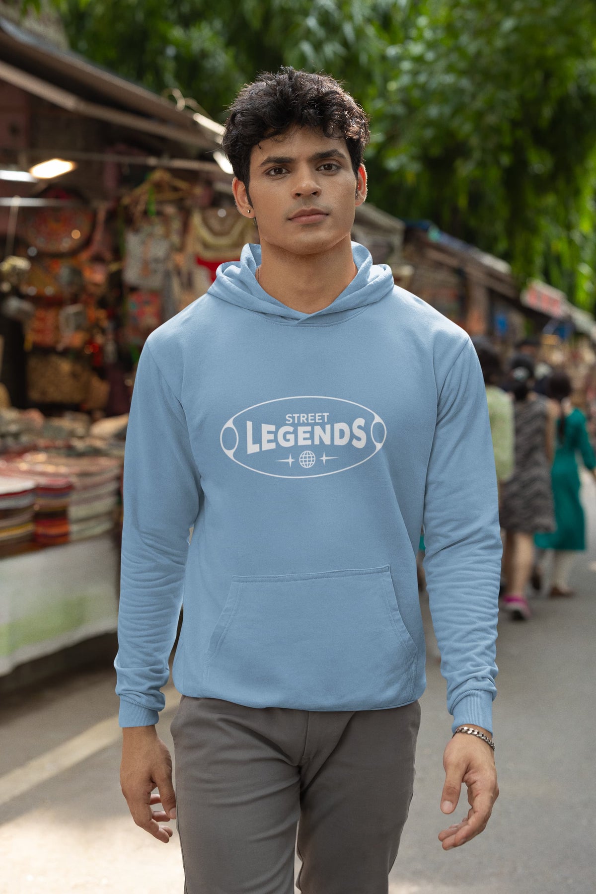 Karavirs® Tide Baby Blue oversized hoodie for men India
