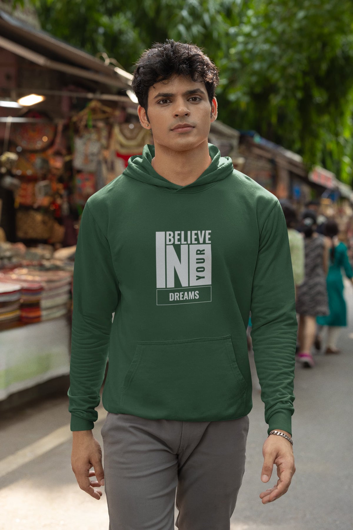 UNISEX OLIVE GREEN HOODIES