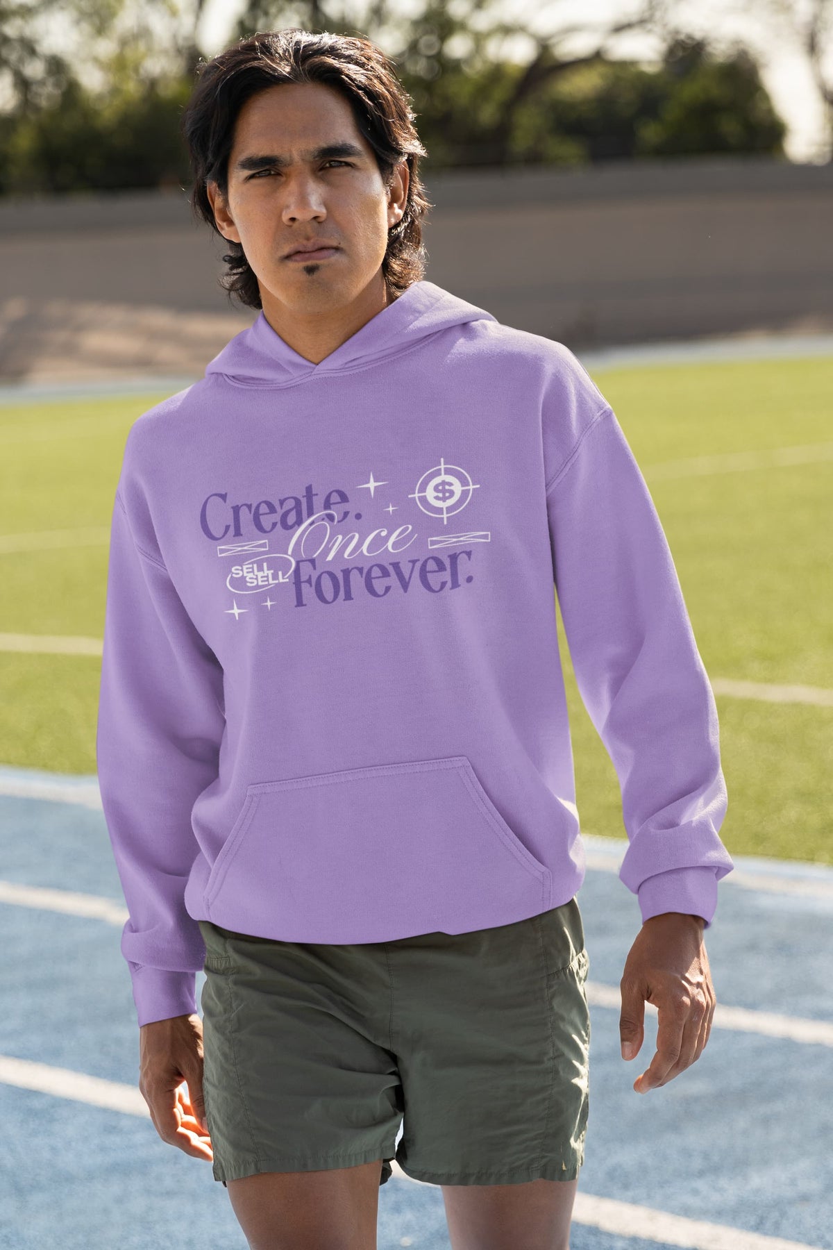 Karavirs® Void Iris Lavender oversized hoodie for men India