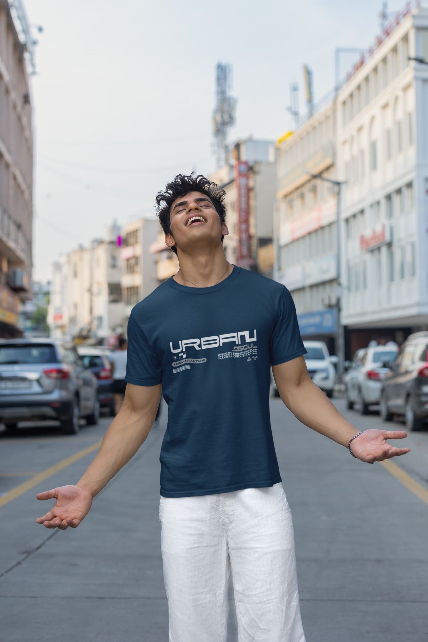 MENS NAVY BLUE ROUNDNECK T-SHIRT